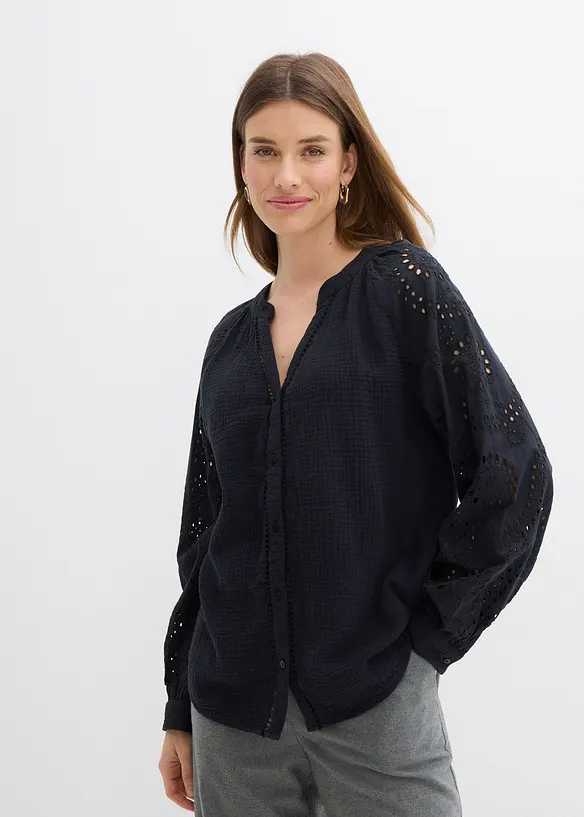 Bluse i luftig musselin, bonprix