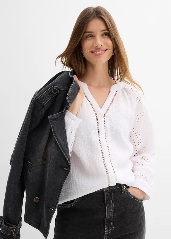Bluse i luftig musselin, bonprix