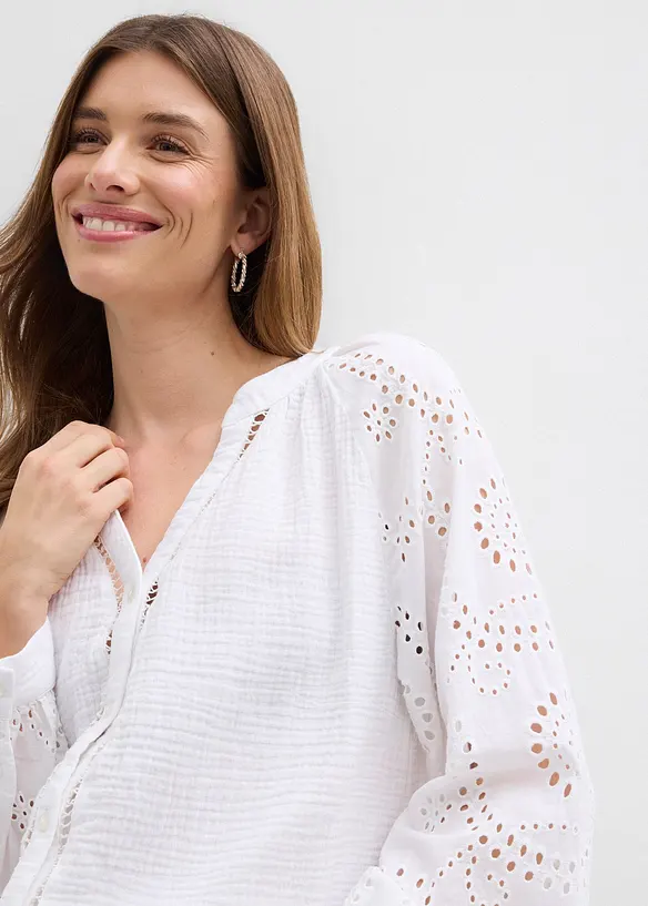 Bluse i luftig musselin, bonprix
