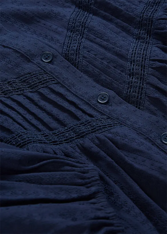 Bomullsbluse med broderier, bonprix