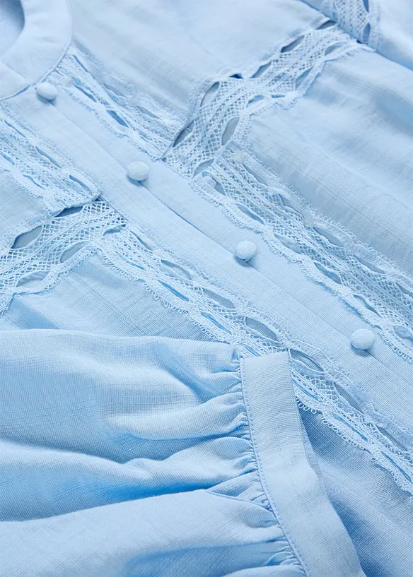 Bluse av brodert bomull, bonprix