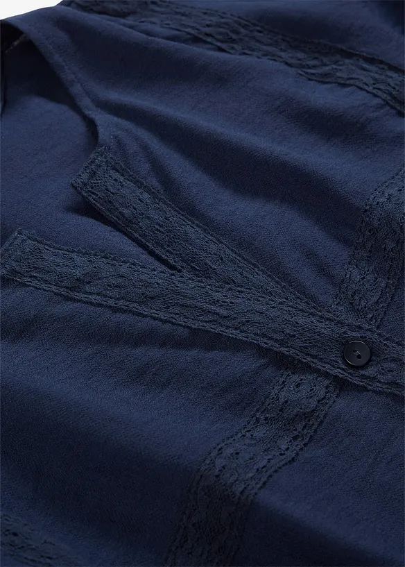 Bomullsbluse med vide ermer, bonprix