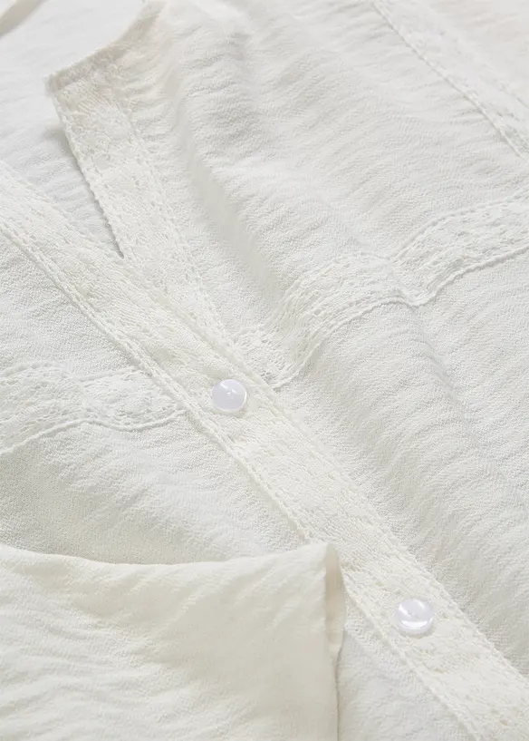 Bomullsbluse med vide ermer, bonprix