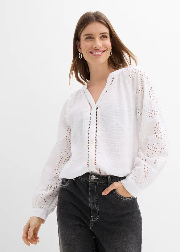 Bluse i luftig musselin, bonprix