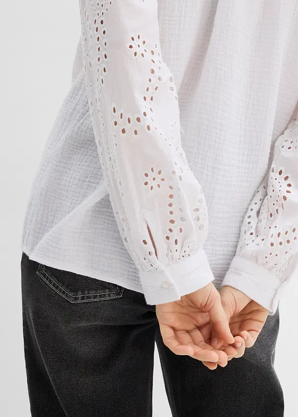 Bluse i luftig musselin, bonprix