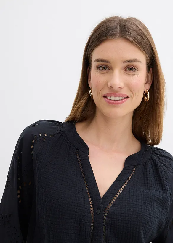 Bluse i luftig musselin, bonprix