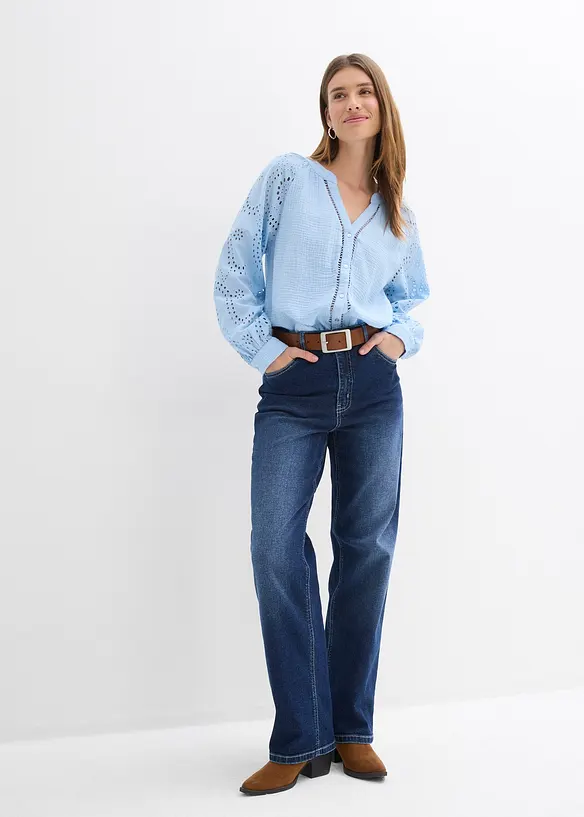 Bluse i luftig musselin, bonprix