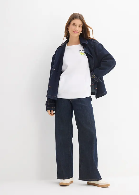 Sweatshirt i 100% bomull, bonprix