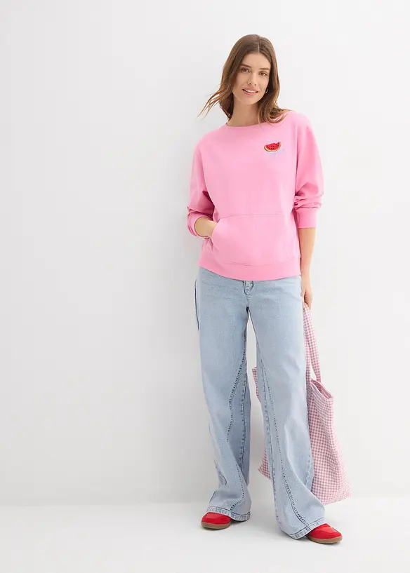 Sweatshirt i 100% bomull, bonprix