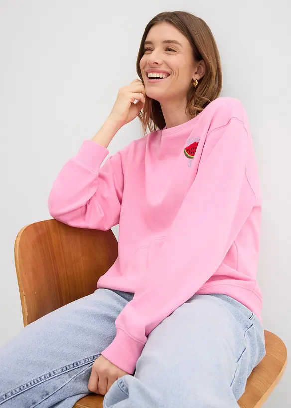 Sweatshirt i 100% bomull, bonprix
