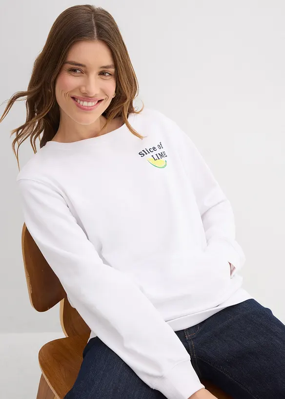 Sweatshirt i 100% bomull, bonprix