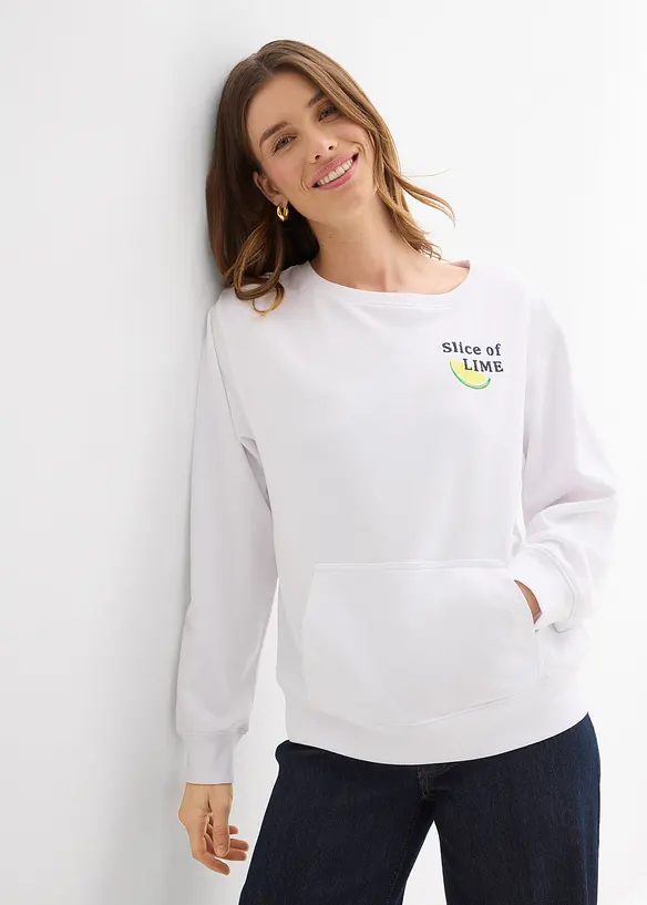 Sweatshirt i 100% bomull, bonprix