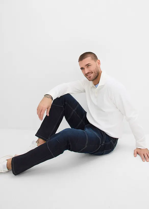 Regular fit-jeans med elastisk linning, Straight, bonprix
