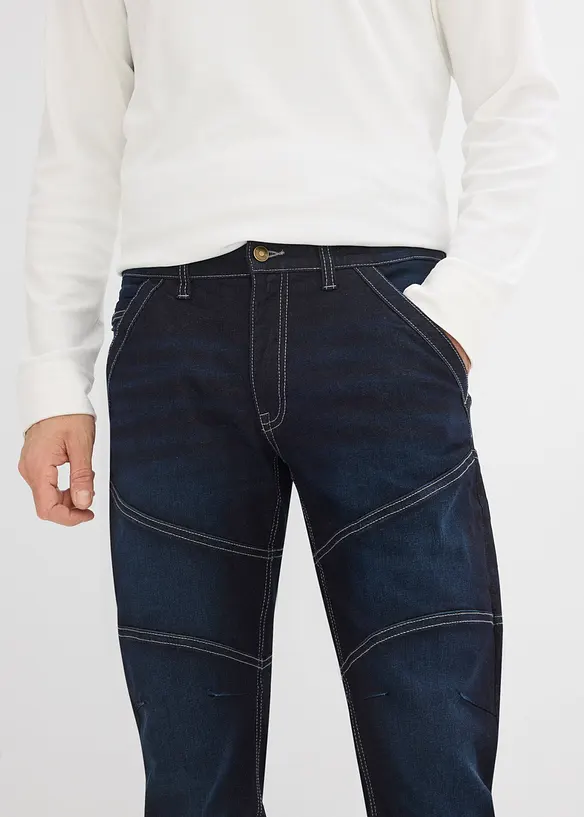 Regular fit-jeans med elastisk linning, Straight, bonprix