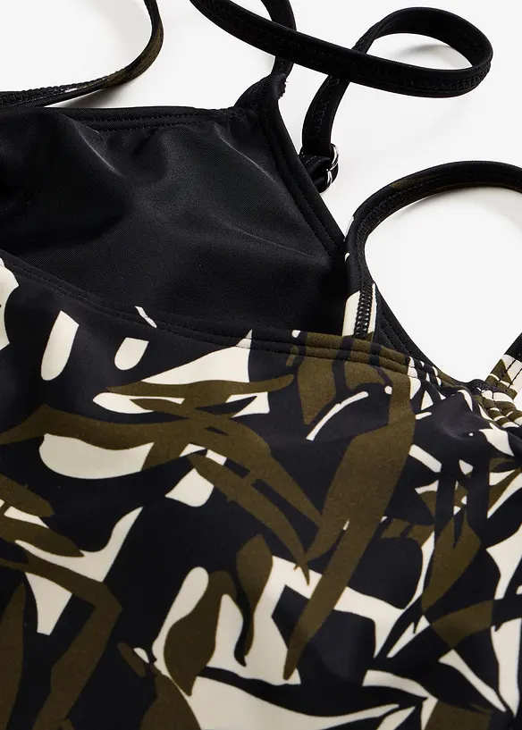 Bustier-bikinitopp, ensfarget og m&oslash;nstret (2-pack), bonprix