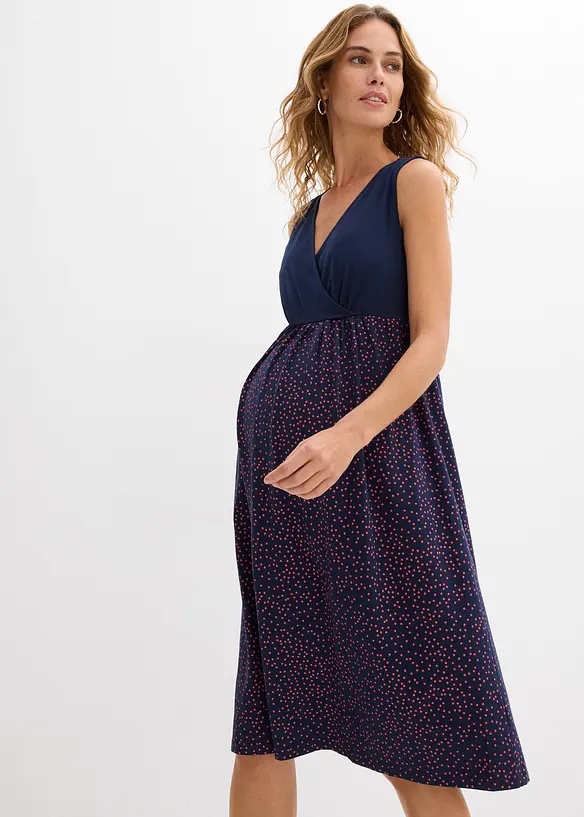 3-i-1-sett med mamma- og ammekjole + overdel av &oslash;kologisk bomull (2-delt sett), bonprix