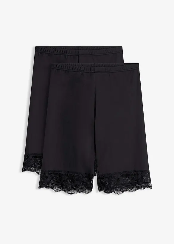 Sykkelshorts med kj&oslash;lende materiale og anti gnisse-effekt (2-pack), bonprix