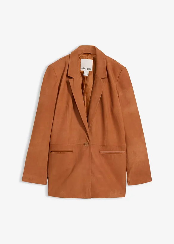 Blazer i semsket skinn, bonprix