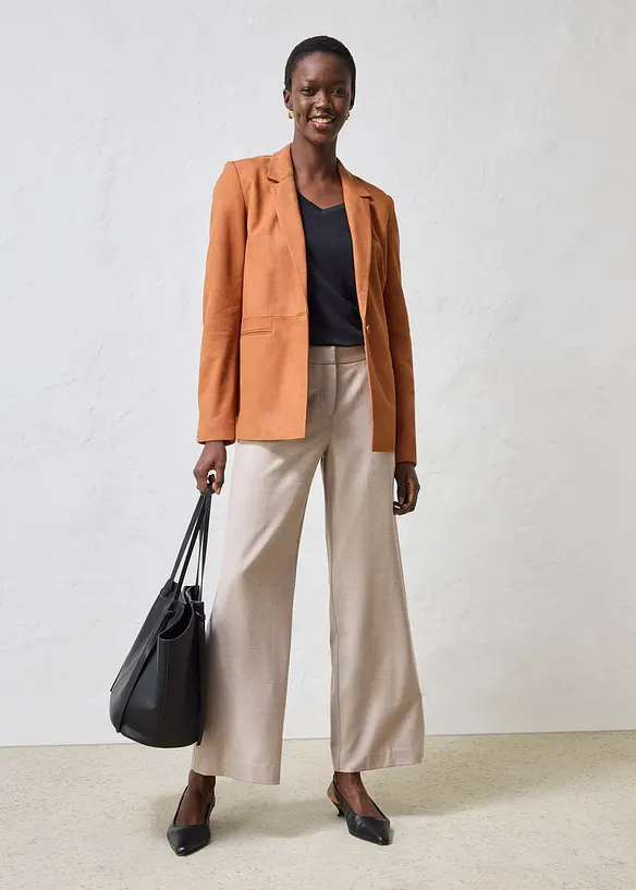 Blazer i semsket skinn, bonprix