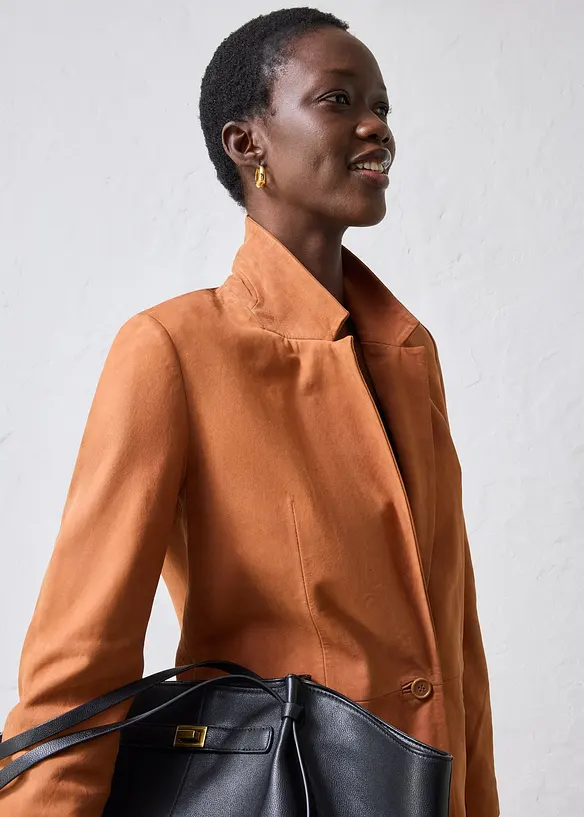 Blazer i semsket skinn, bonprix