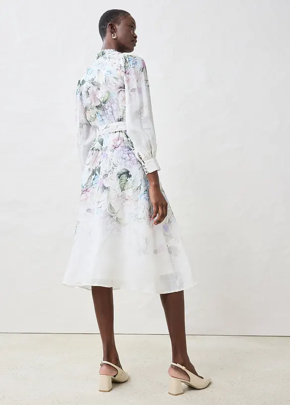 Midikjole i rami (2-delt sett med belte), bonprix