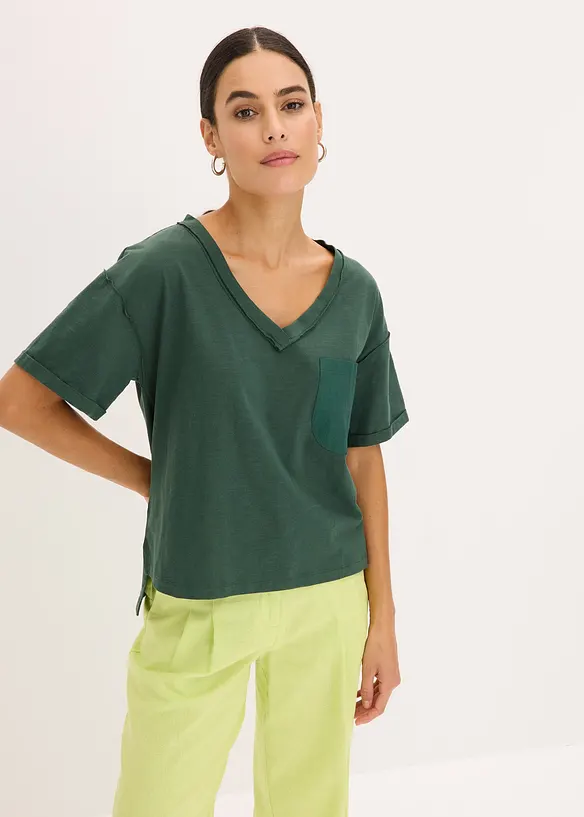 Oversized topp i 100% bomull, bonprix