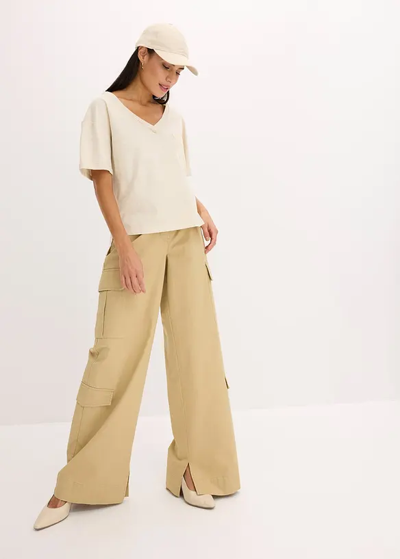 Oversized topp i 100% bomull, bonprix