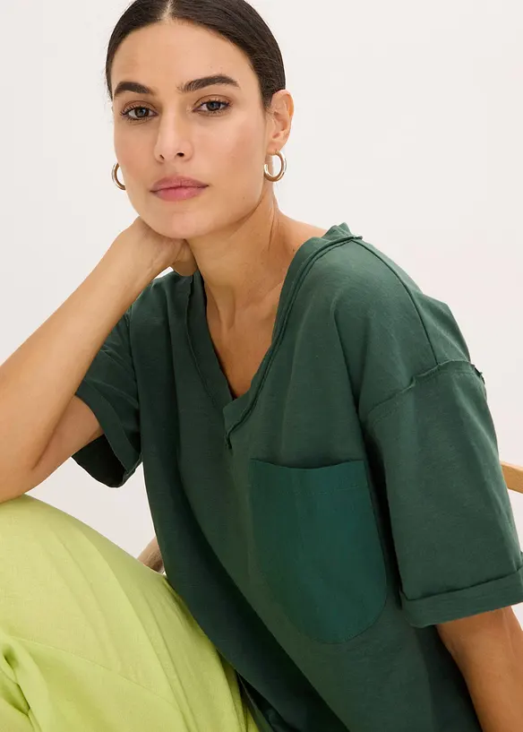 Oversized topp i 100% bomull, bonprix