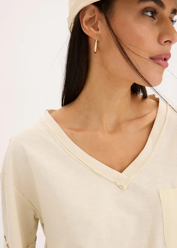 Oversized topp i 100% bomull, bonprix