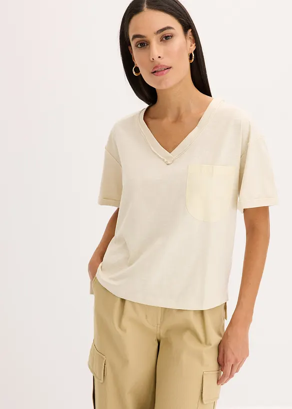 Oversized topp i 100% bomull, bonprix