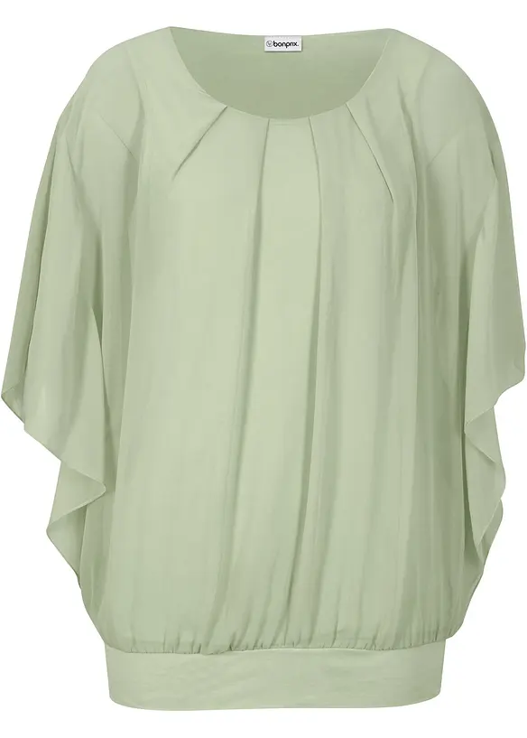 Chiffonbluse med f&ocirc;r, bonprix