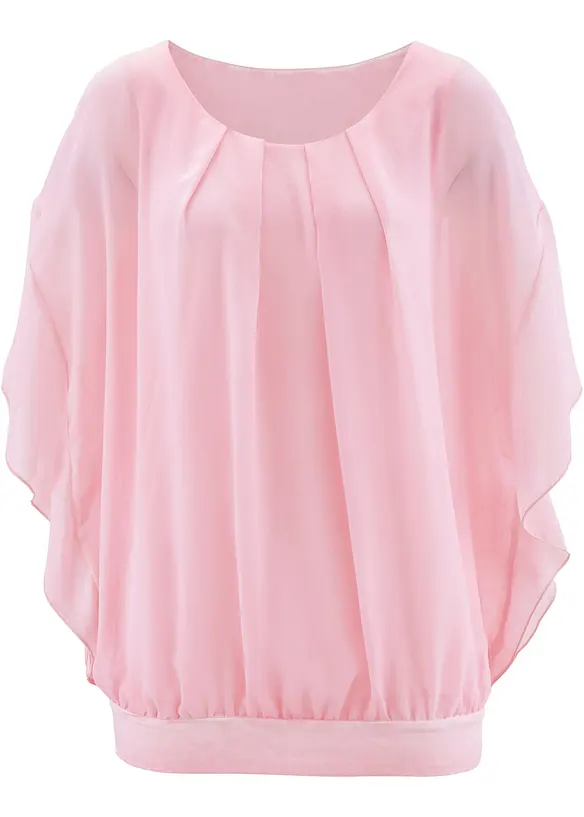 Chiffonbluse med f&ocirc;r, bonprix