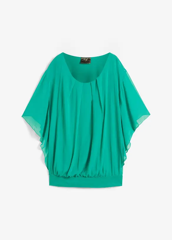 Chiffonbluse med f&ocirc;r, bonprix