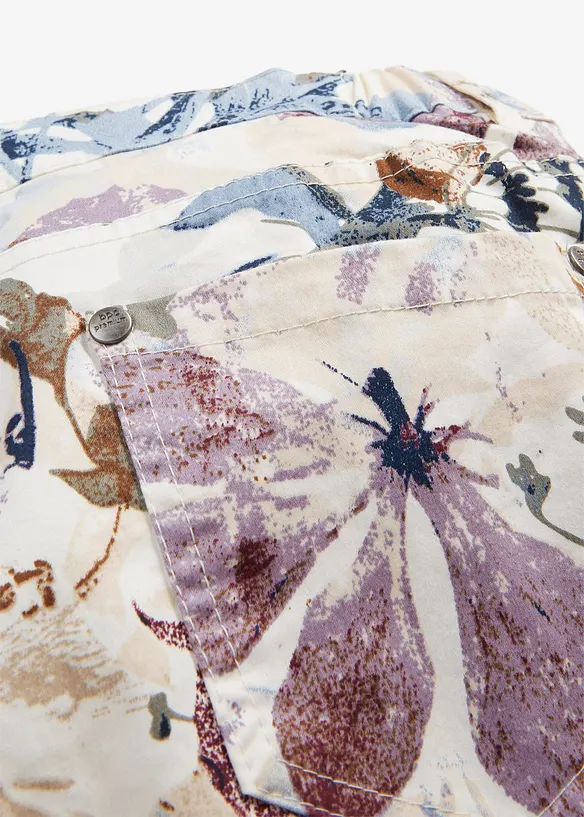 Bukse med stretch og blomsterm&oslash;nster, bonprix