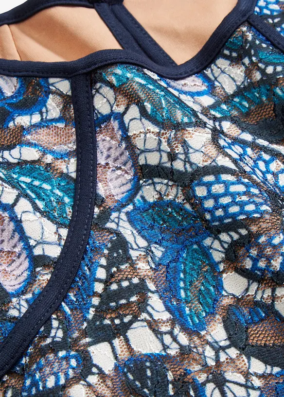 Midikjole med blonder, bonprix