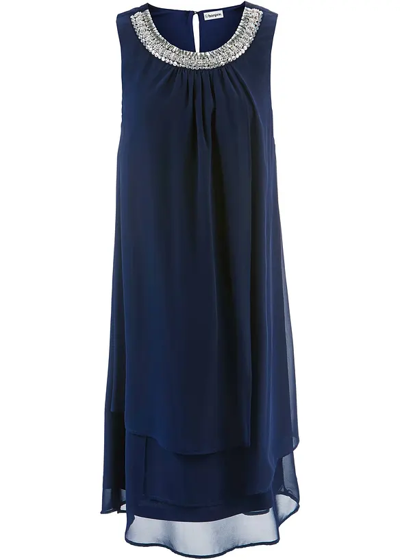 Chiffonkjole med strasspynt, bonprix