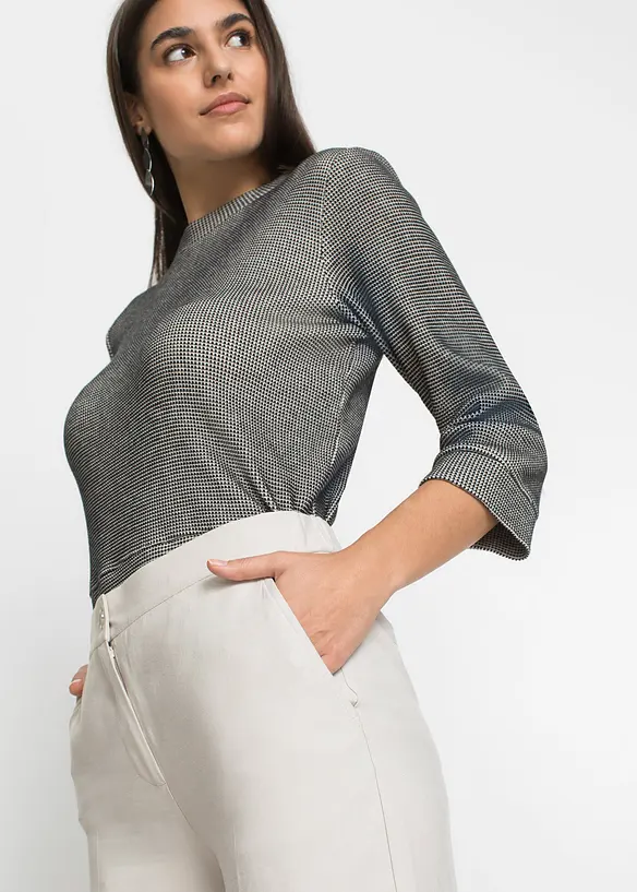 Bukse i lett viskosemateriale med vide ben, bonprix