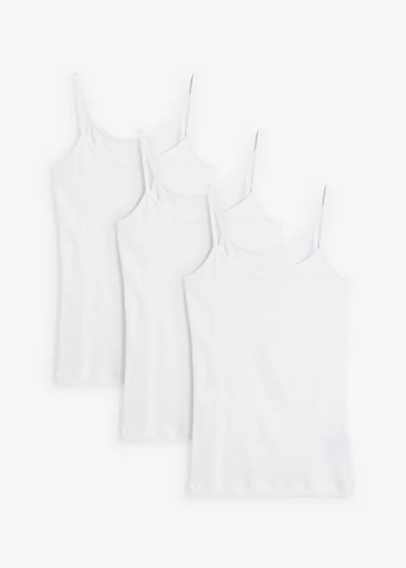 Singlet i 100% bomull (3-pack), bonprix