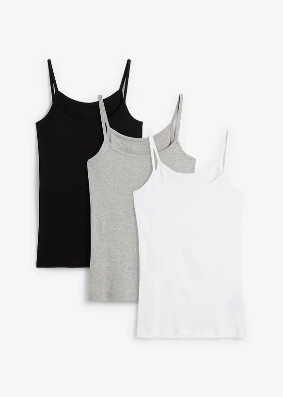 Singlet i 100% bomull (3-pack), bonprix