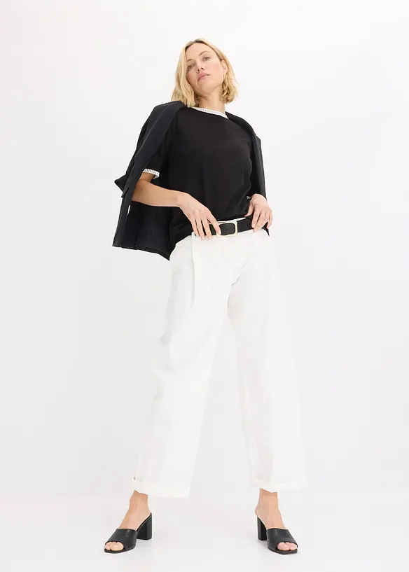 Topp med blondekant, bonprix