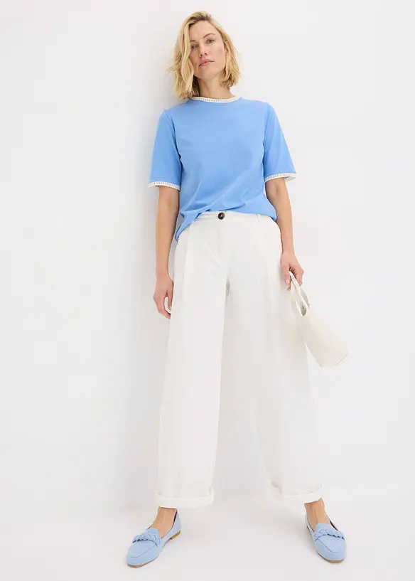 Topp med blondekant, bonprix