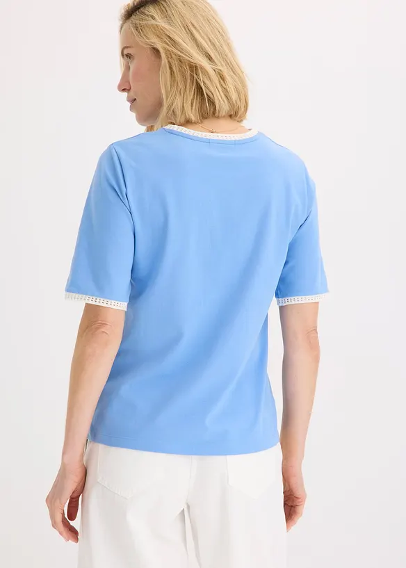 Topp med blondekant, bonprix