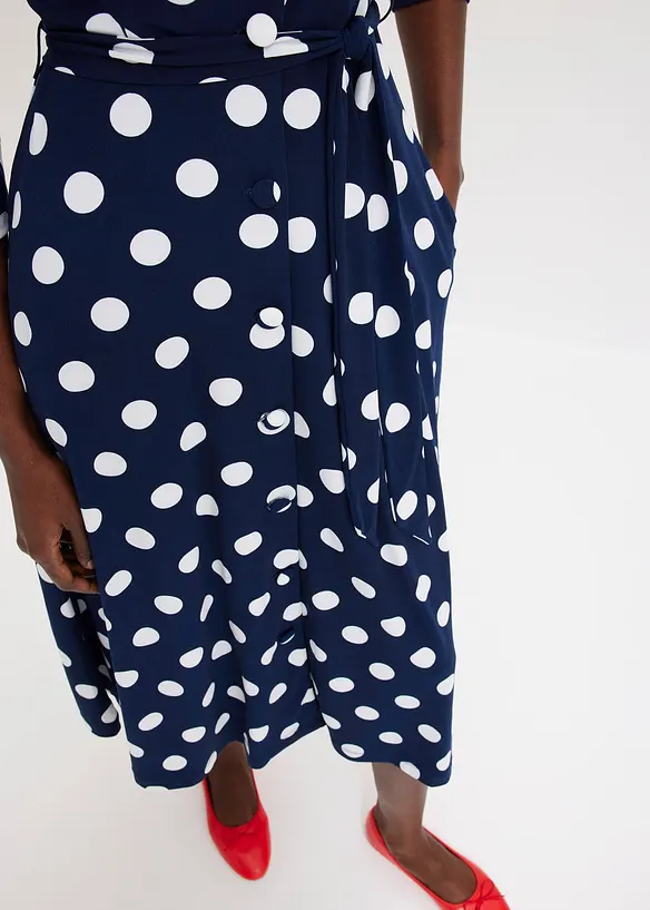 Skjortekjole med knytebelte, bonprix