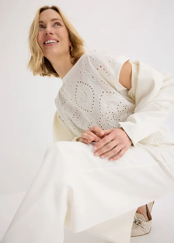 Topp med hullblonder, bonprix