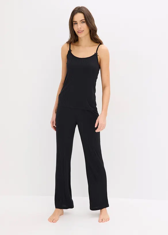 Pyjamas i myk pointelle, bonprix