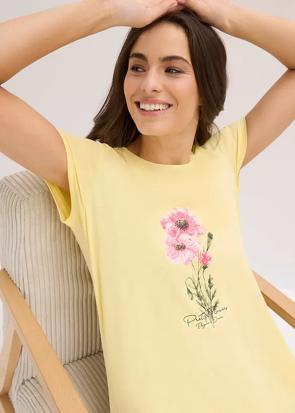 Kort nattkjole i 100% bomull (2-pack), bonprix