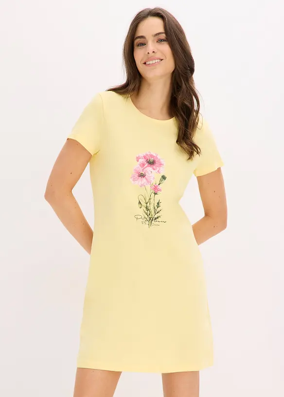 Kort nattkjole i 100% bomull (2-pack), bonprix