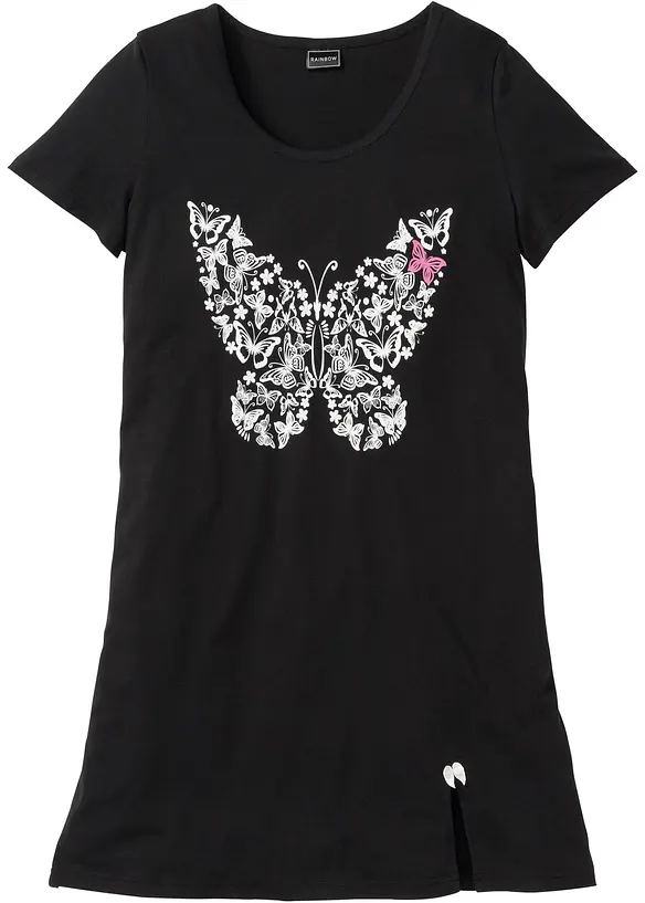 Kort nattskjorte i &oslash;kologisk bomull, bonprix