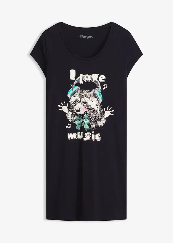 Kort nattkjole i 100% &oslash;kologisk bomull, bonprix