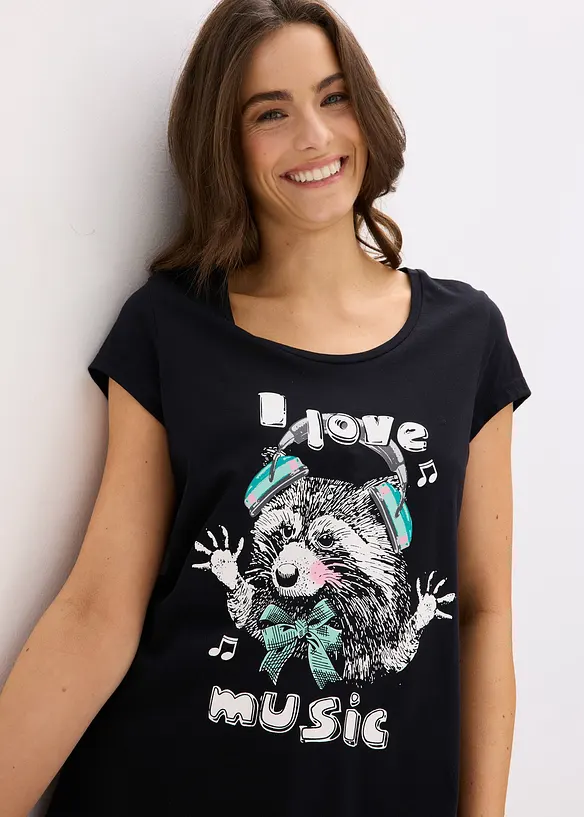 Kort nattkjole i 100% &oslash;kologisk bomull, bonprix